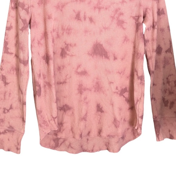 GAP Washed Rose Tie-Dye Thermal Top | Size Large | Ribbed Long Sleeve - Picture 4 of 11